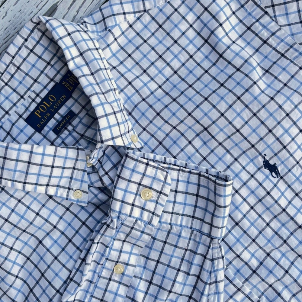 Polo Ralph Lauren Mens XL Classic Fit‎ Tattersall Check Button Down Preppy Plaid